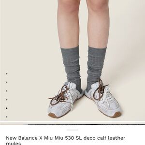 New Balance X Miu Miu 530 SL deco calf leather mules